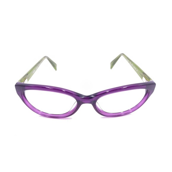 Lerocher New York Amber 831 Purple Green Black Eyeglasses Frames 54-16 140 Japan - Picture 2 of 12